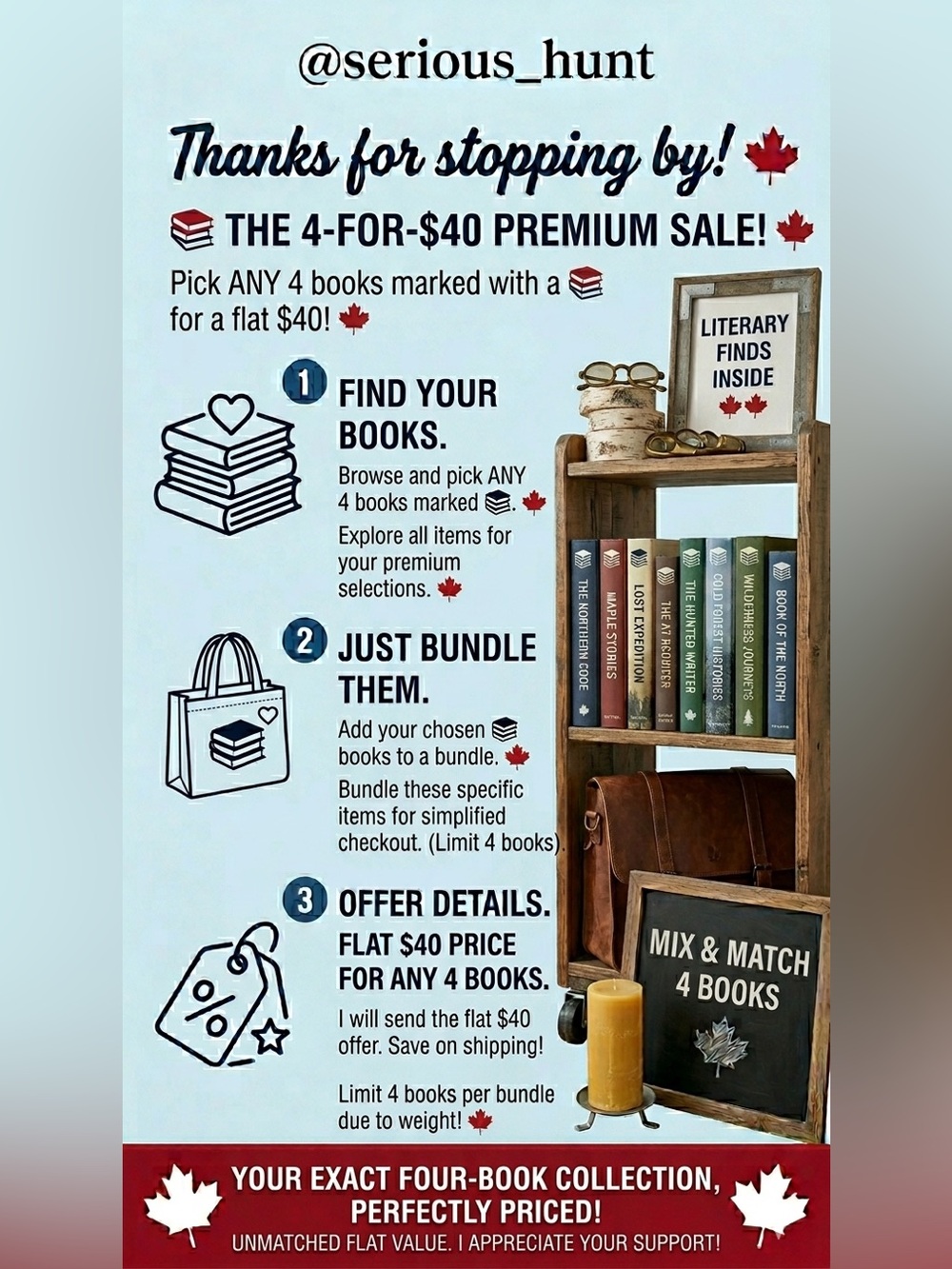 📚 4-FOR-$40 PREMIUM BOOK SALE! Bundle & Save 🍁